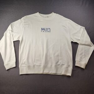 Vintage Ballys Casino Sweatshirt White Embroidered Purple Logo NWT XXL Cotton